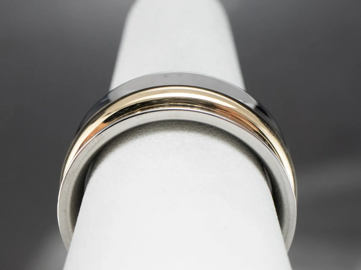 18K Yellow Gold and Stainless Steel Band