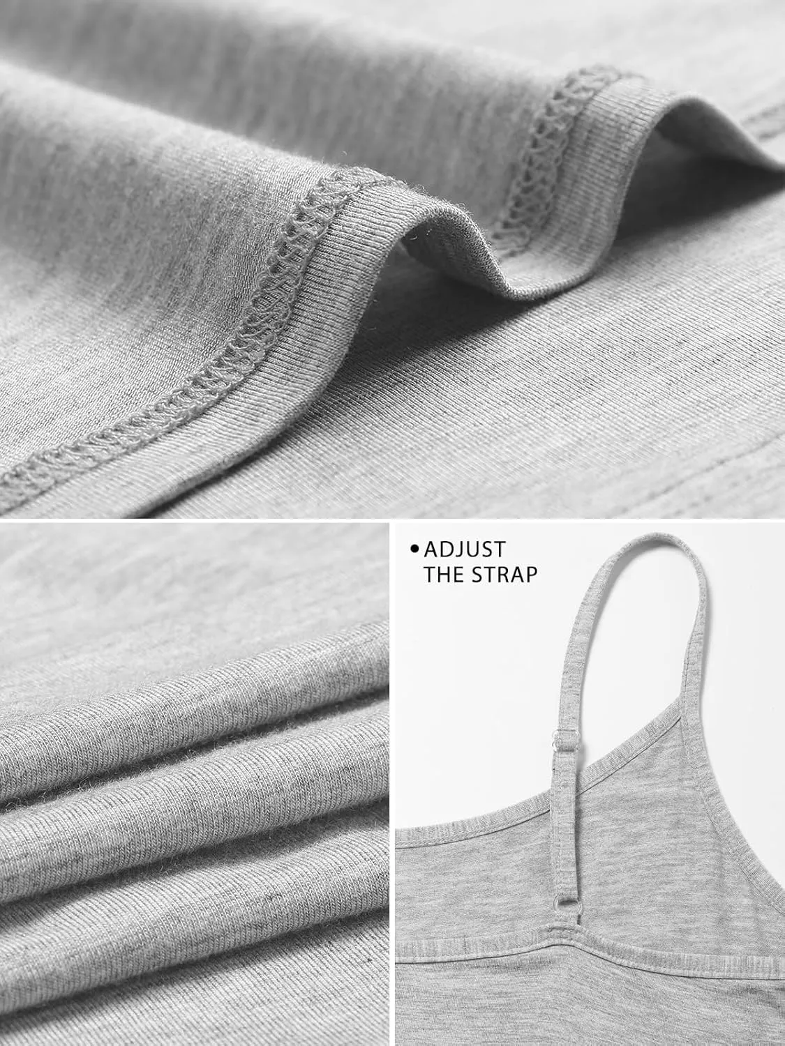 4 PCS Basic Camisoles Tops for Womens Undershirts Adjustable Spaghetti Strap Tanks