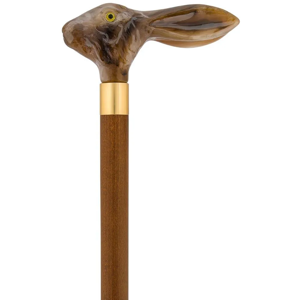 Adorable Bunny Rabbit Head-Italian Handle Cane w/ Custom Shaft & Collar