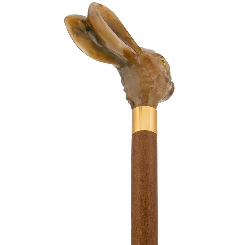 Adorable Bunny Rabbit Head-Italian Handle Cane w/ Custom Shaft & Collar