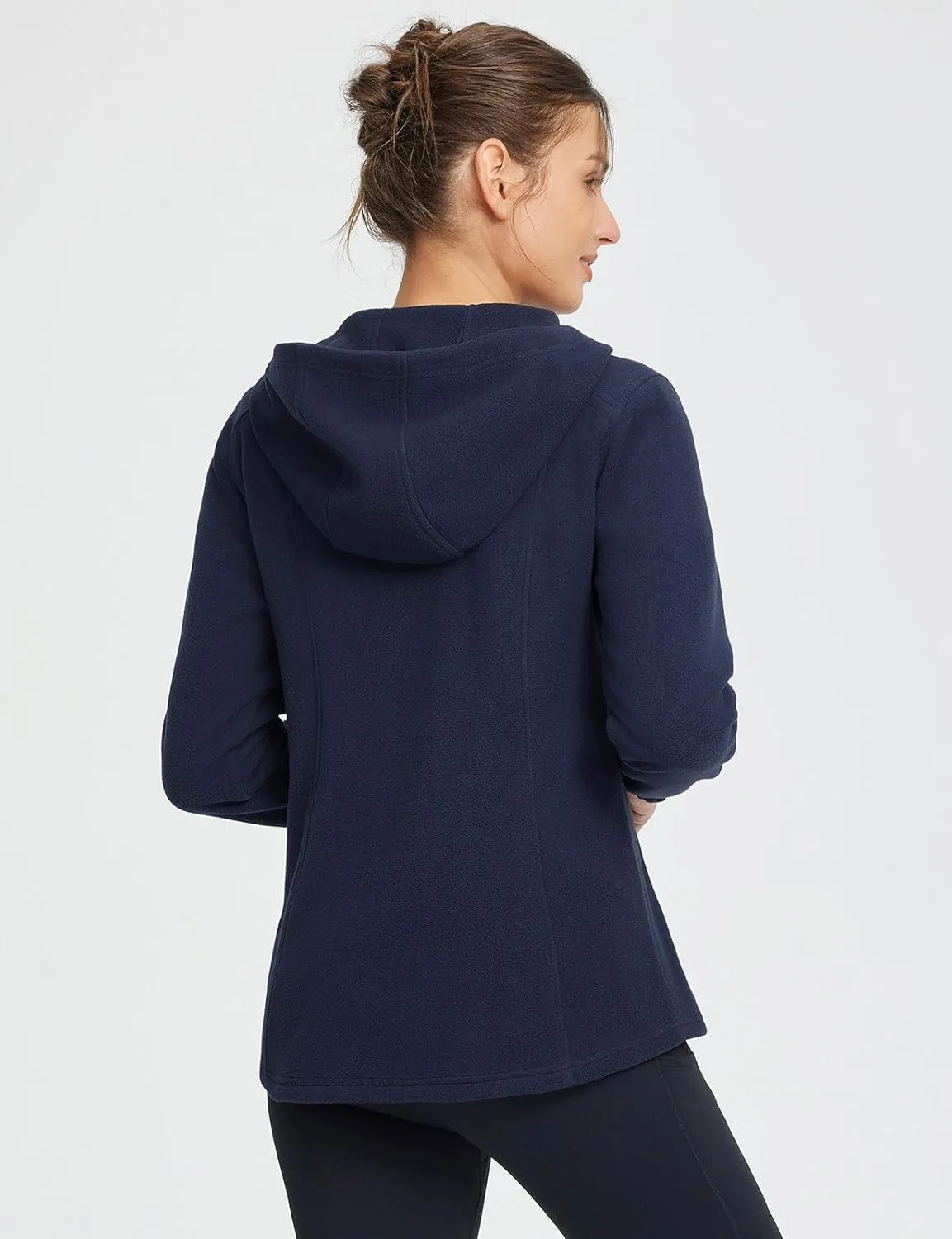 baleaf Women's Full Zip Soft Hooded Fleece Jacket Warm Polar Fleece Lightweight Jackets with Pockets for Hiking Casual