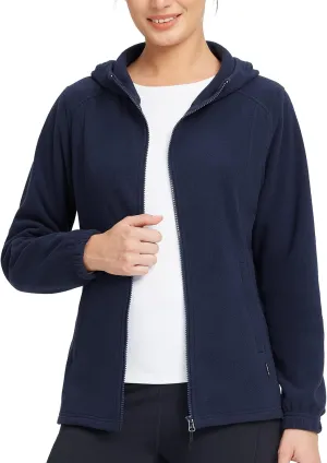 baleaf Women's Full Zip Soft Hooded Fleece Jacket Warm Polar Fleece Lightweight Jackets with Pockets for Hiking Casual