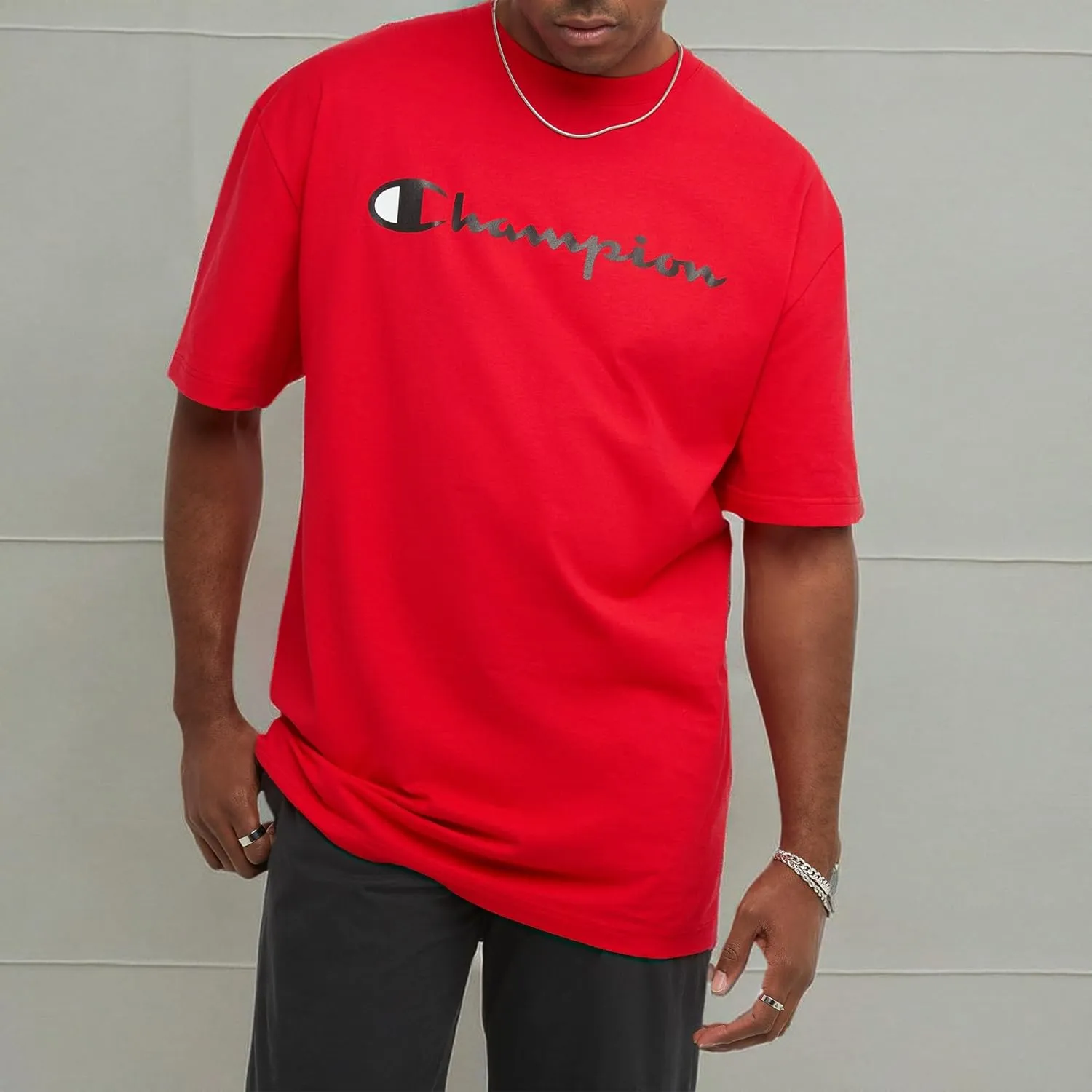 Champion Men's T-Shirt, Classic Graphic T-Shirt, Soft and Comfortable T-Shirts for Men, Script Logo (Reg. or Big & Tall)