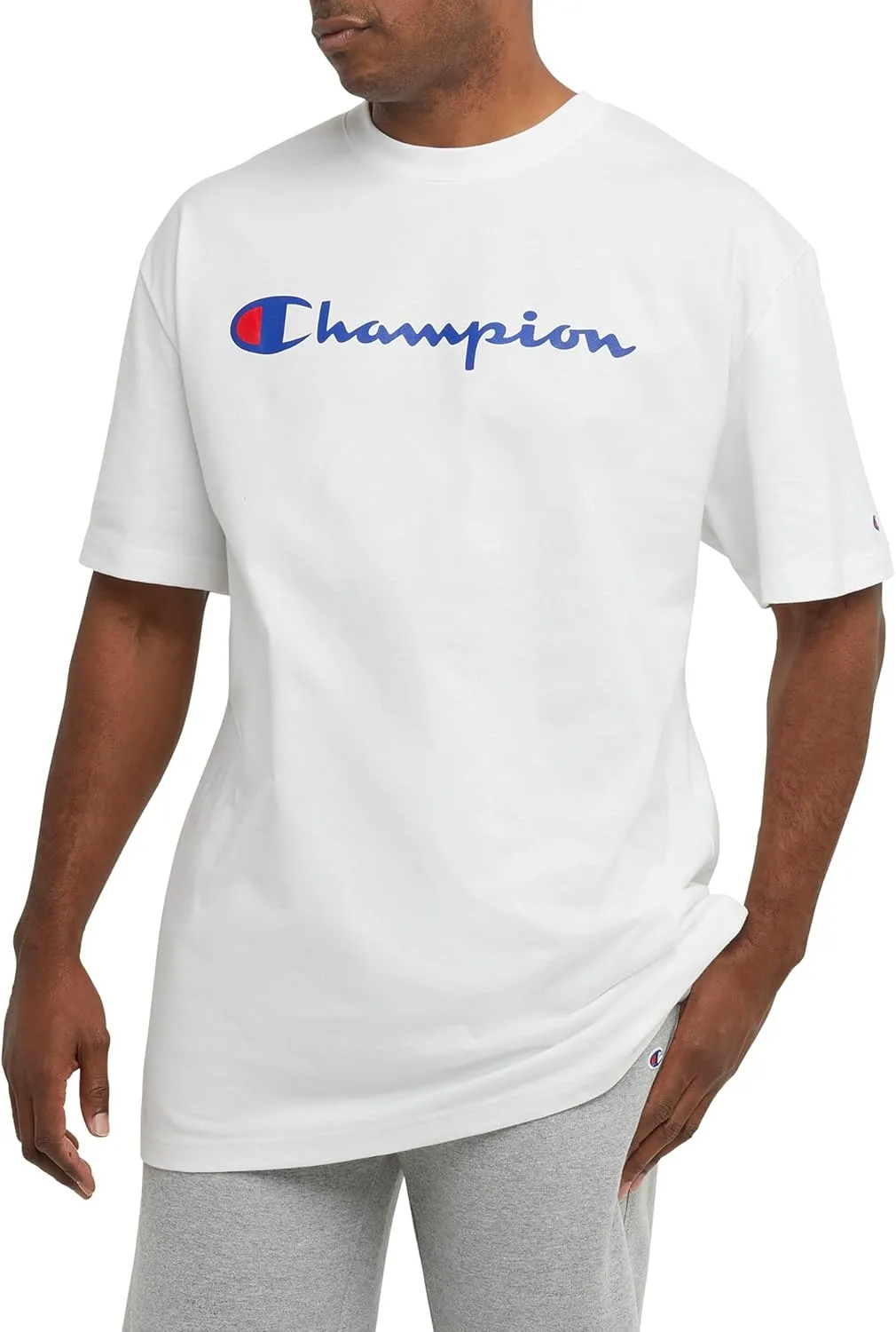 Champion Men's T-Shirt, Classic Graphic T-Shirt, Soft and Comfortable T-Shirts for Men, Script Logo (Reg. or Big & Tall)