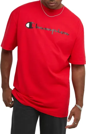 Champion Men's T-Shirt, Classic Graphic T-Shirt, Soft and Comfortable T-Shirts for Men, Script Logo (Reg. or Big & Tall)