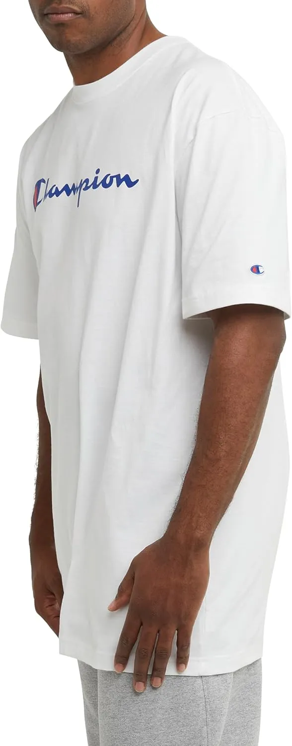Champion Men's T-Shirt, Classic Graphic T-Shirt, Soft and Comfortable T-Shirts for Men, Script Logo (Reg. or Big & Tall)