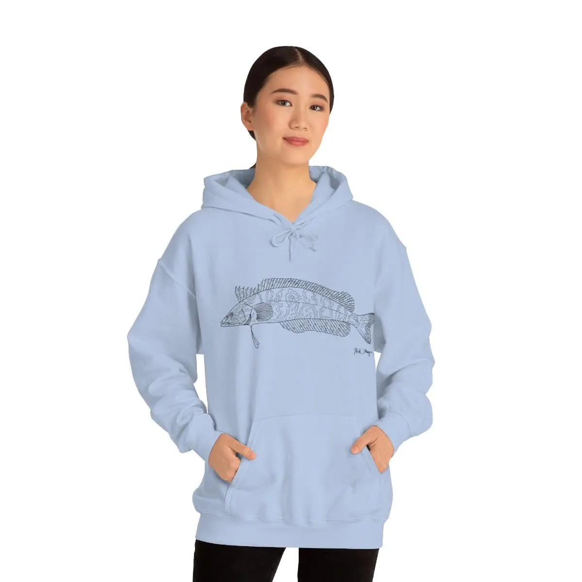 Giant Kelpfish Drawing Warm Hoodie