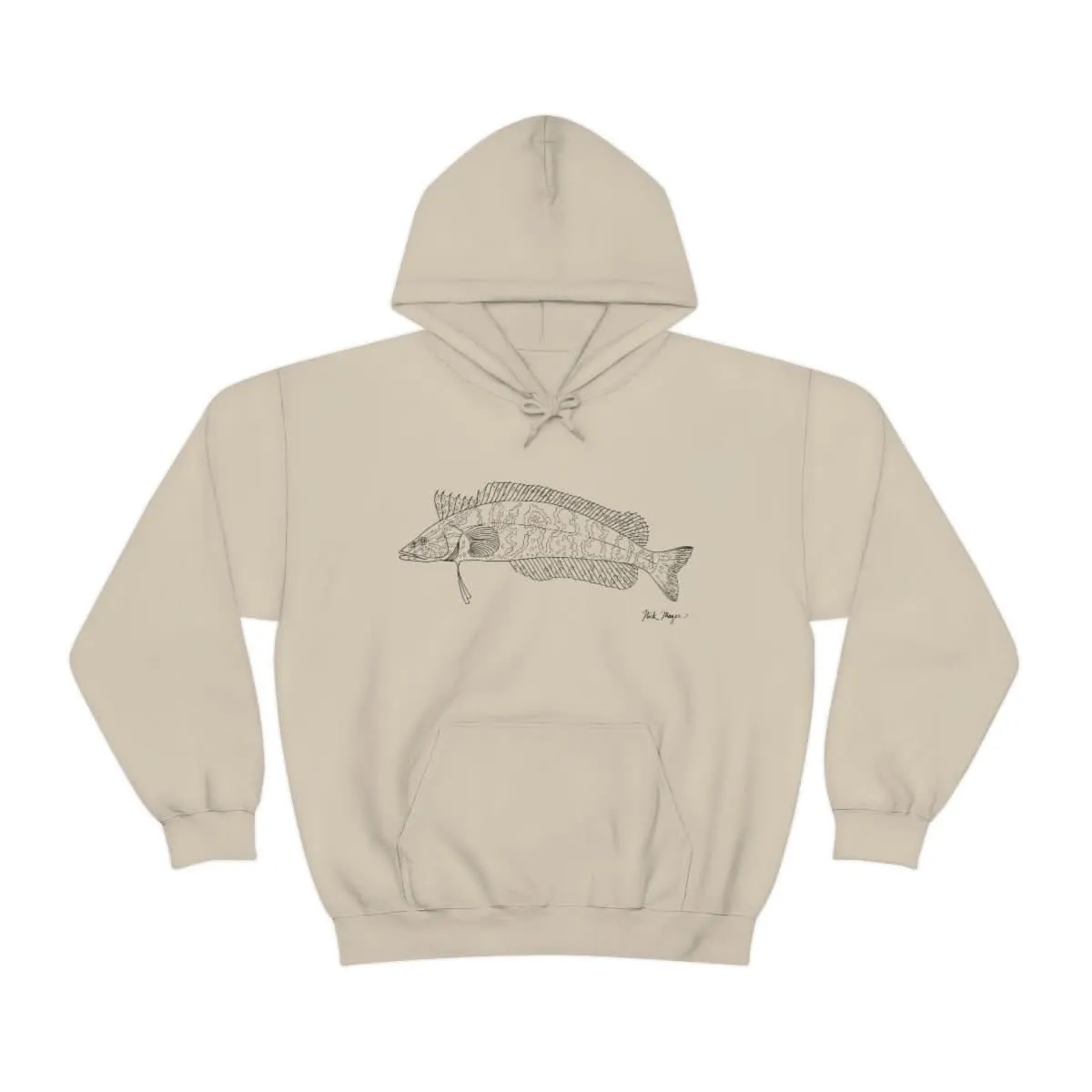 Giant Kelpfish Drawing Warm Hoodie