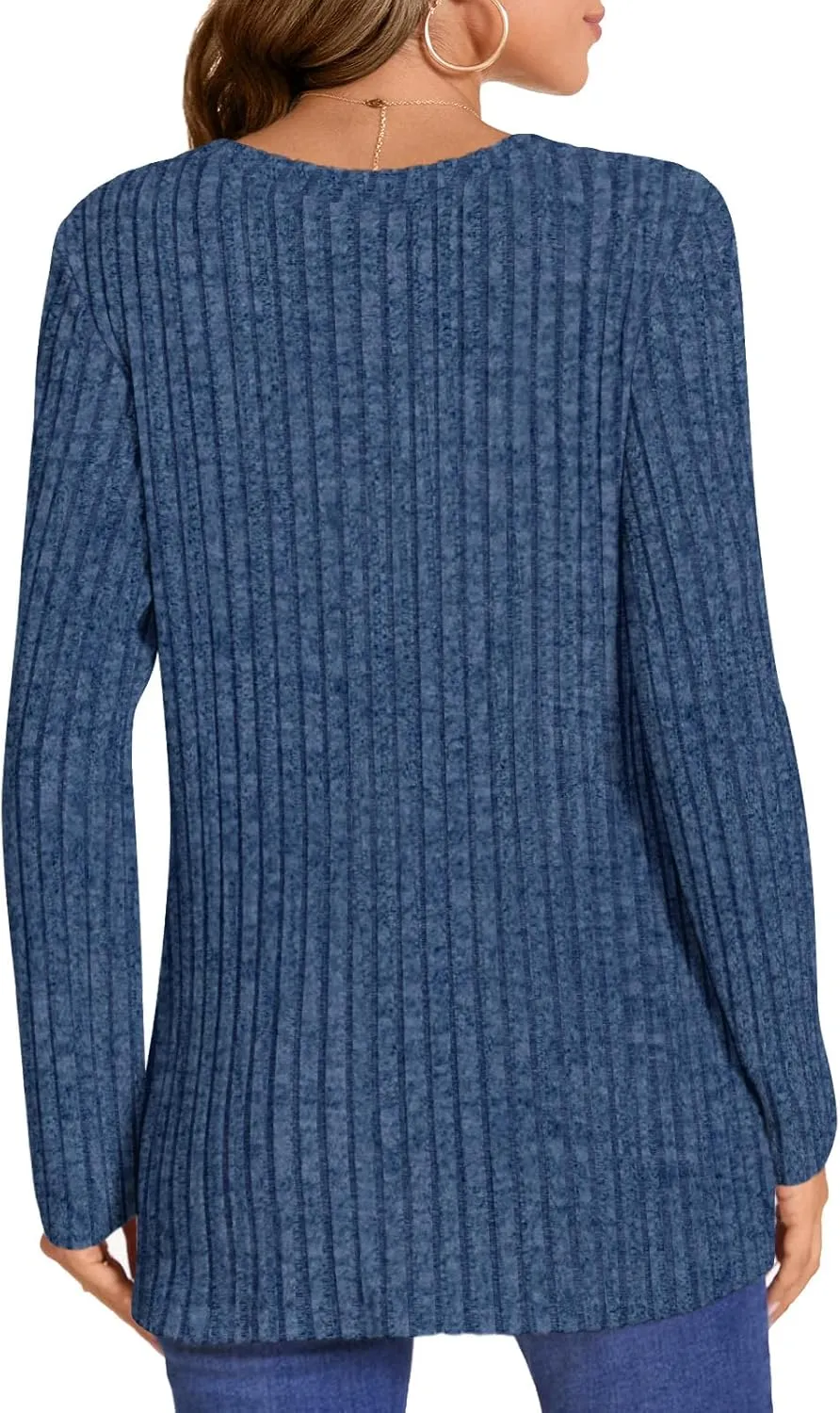 HOTGIFT Women's Pullover Sweaters Winter Tunic Tops Long Sleeve Crewneck Shirts Casual Comfortable Blouse