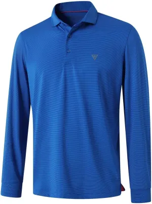 M MAELREG Short and Long Sleeve Polo Shirts for Men Dry Fit Performance Moisture Wicking Sport Pin Striped Mens Golf Shirts