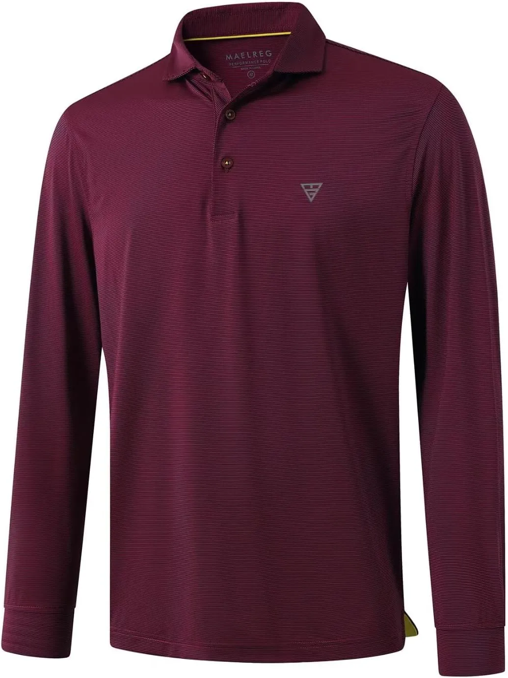 M MAELREG Short and Long Sleeve Polo Shirts for Men Dry Fit Performance Moisture Wicking Sport Pin Striped Mens Golf Shirts