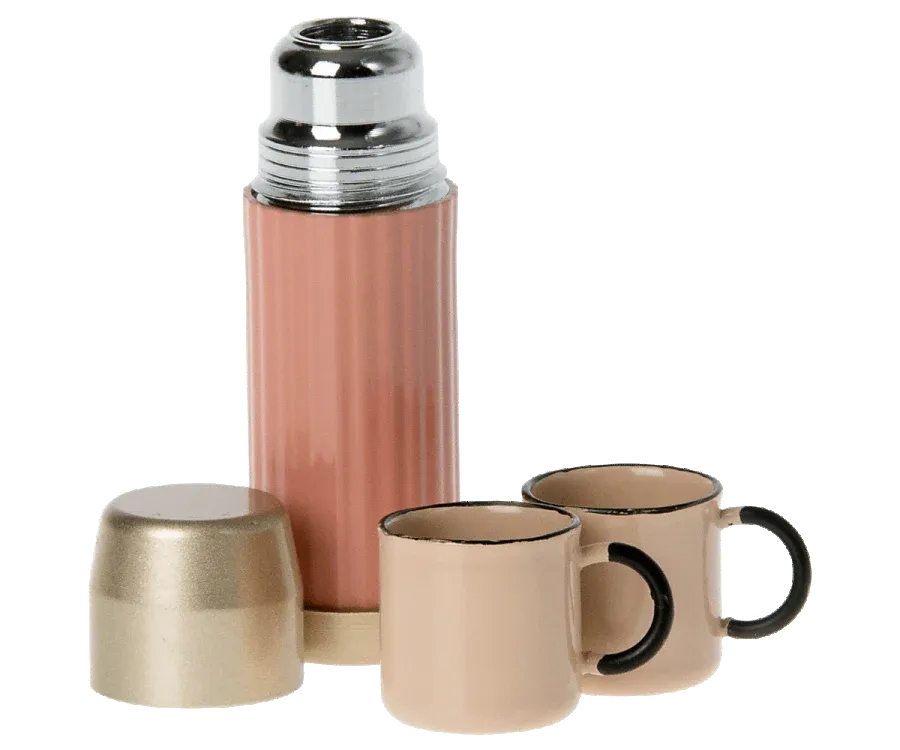Maileg Thermos and Cups - Soft Coral