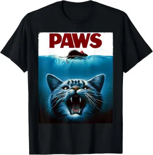 Paws Cat and Mouse Parody Funny Cat T-Shirt