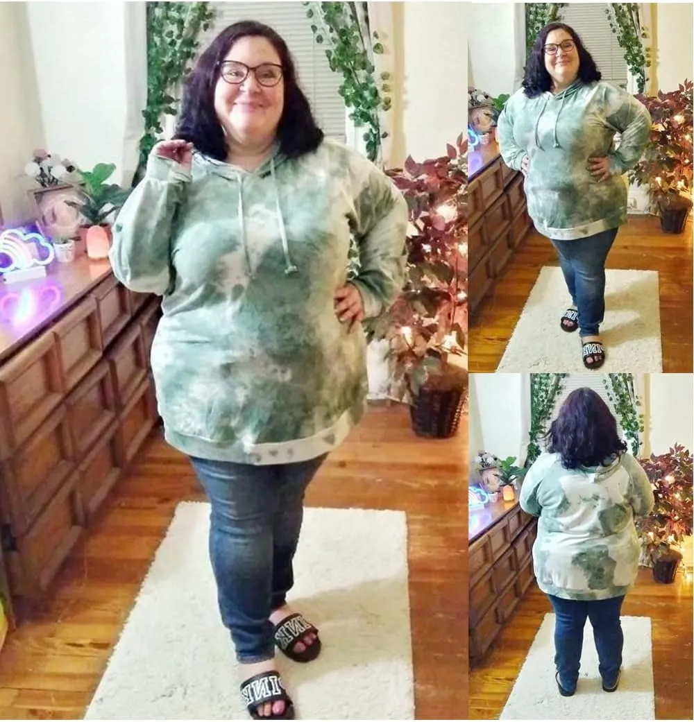 RITERA Women's Plus Size Hoodies Tie Dye Hoodie Long Sleeve Sweatshirts Drawstring Pullover Casual Sweater top L-5XL