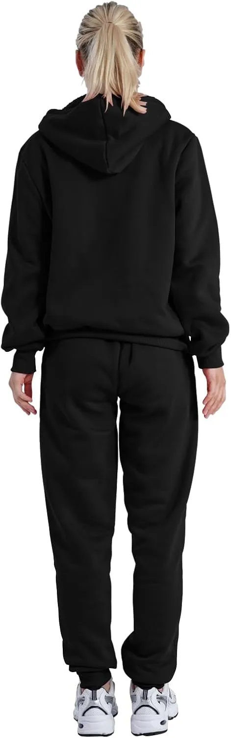 Sherpa Zipper Womens Sweatsuits Active Jogging Fleece 2 Pieces Hoodie and Pants Winter Outfit Sets