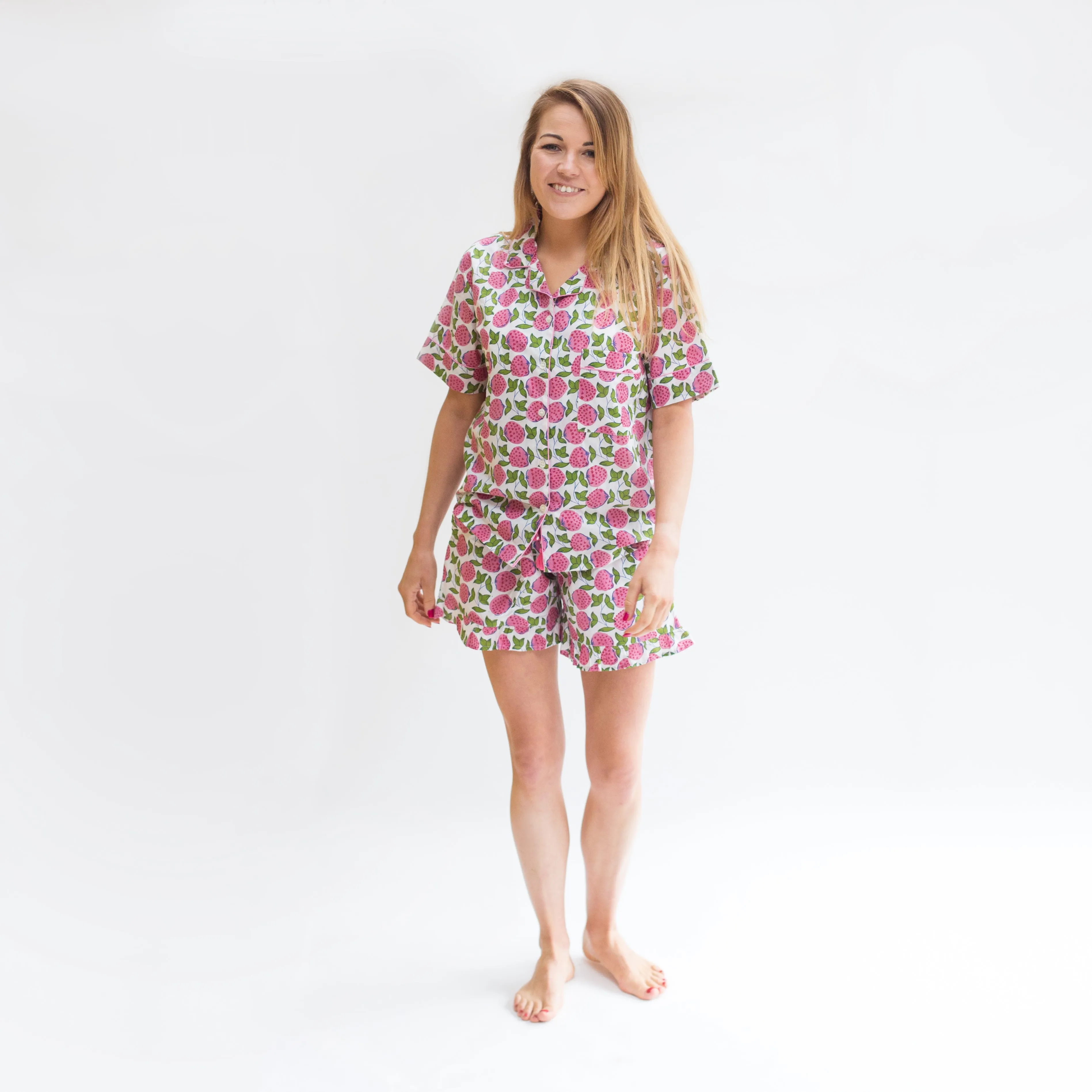Short PJ Set -  Strawberry Print