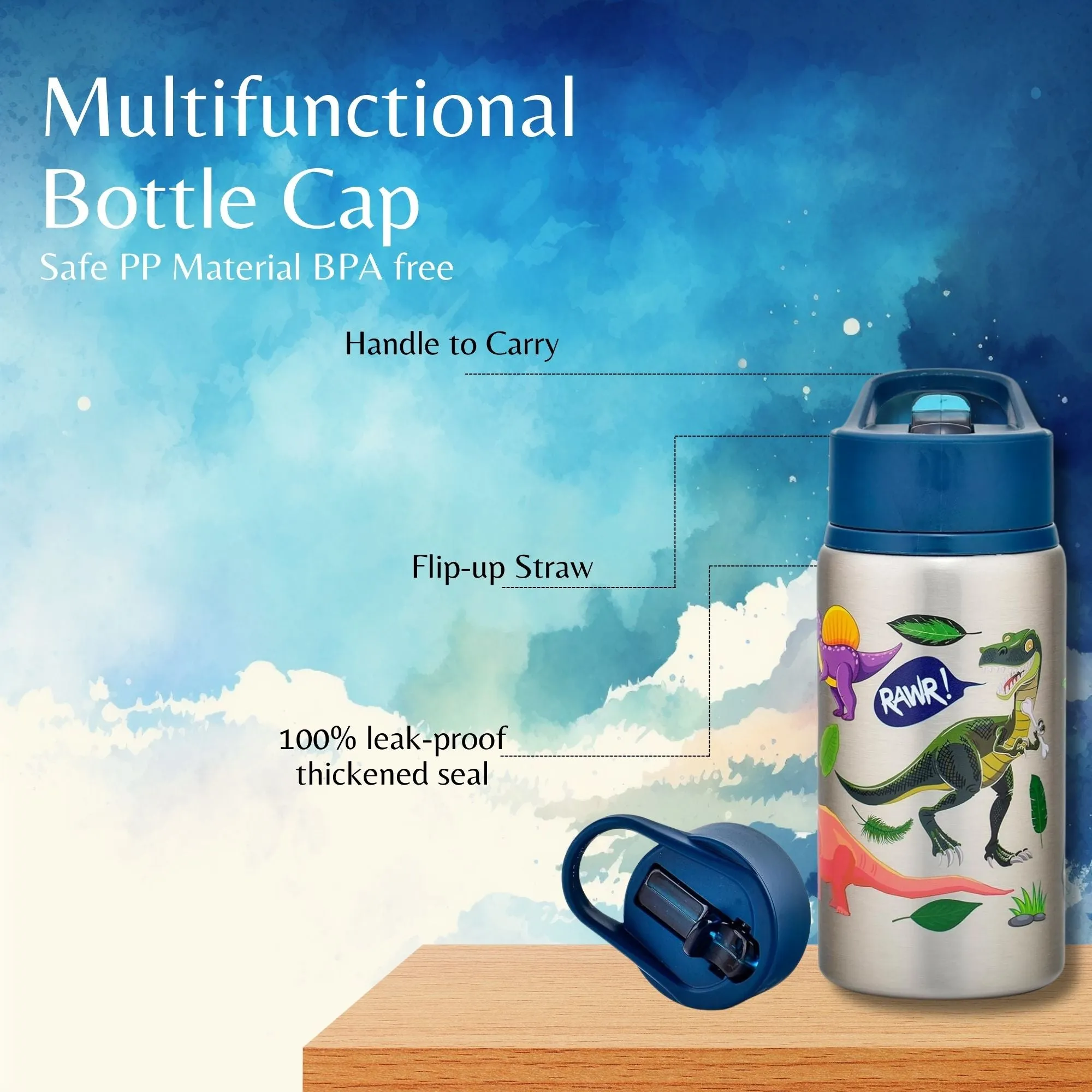 Stainless Steel Bottle Dinosaur