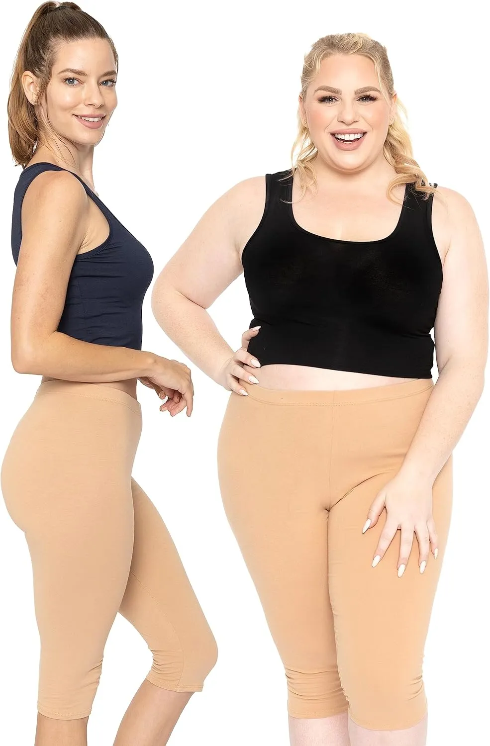 STRETCH IS COMFORT Women's and Plus Size Oh So Soft Full and Knee Length Leggings | Basic Essentials | Small to 7X