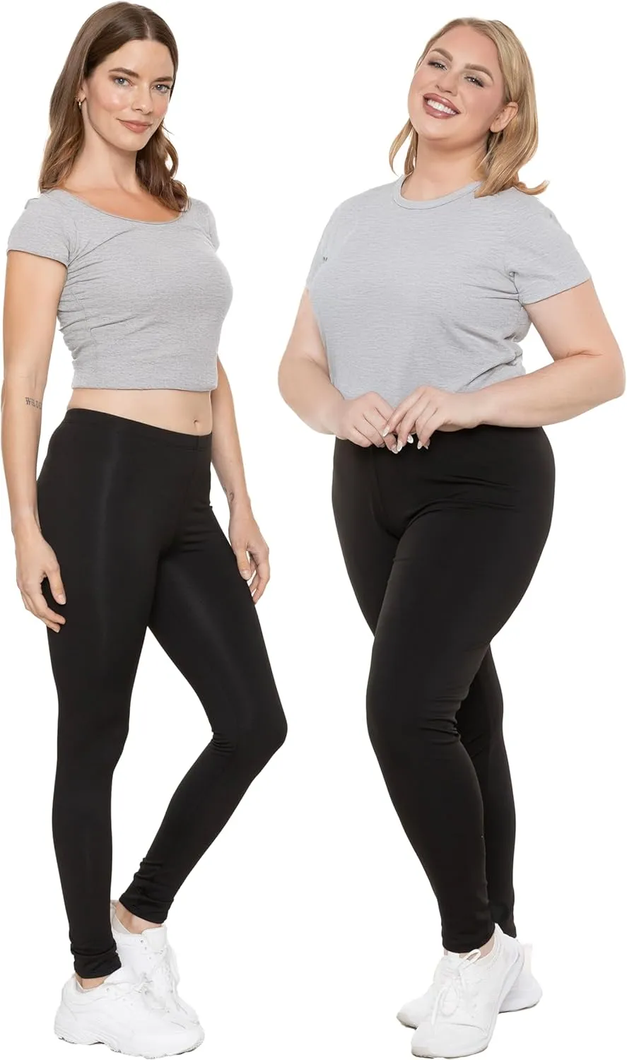 STRETCH IS COMFORT Women's and Plus Size Oh So Soft Full and Knee Length Leggings | Basic Essentials | Small to 7X