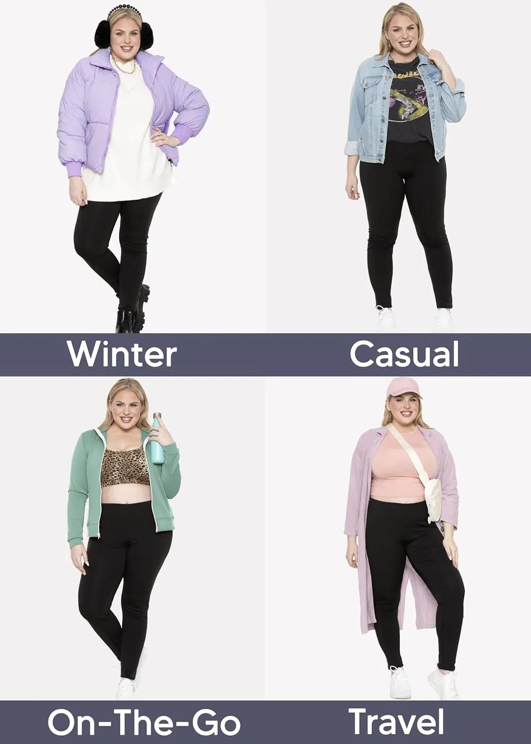 STRETCH IS COMFORT Women's and Plus Size Oh So Soft Full and Knee Length Leggings | Basic Essentials | Small to 7X