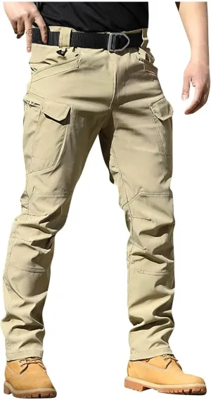 Tactical Pants for Men Stretch Ripstop Waterproof Zipper Cargo Hiking Pants Comfortable Work Pant Fishing with Pockets