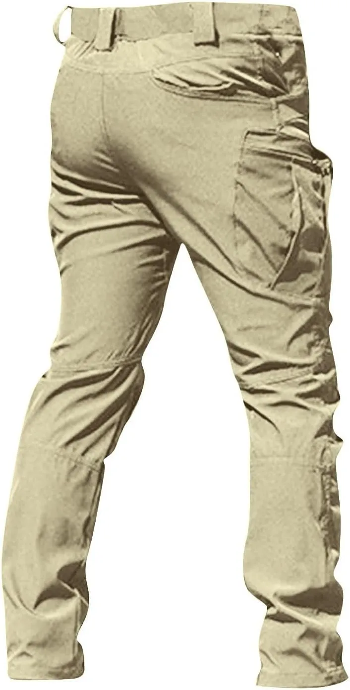 Tactical Pants for Men Stretch Ripstop Waterproof Zipper Cargo Hiking Pants Comfortable Work Pant Fishing with Pockets