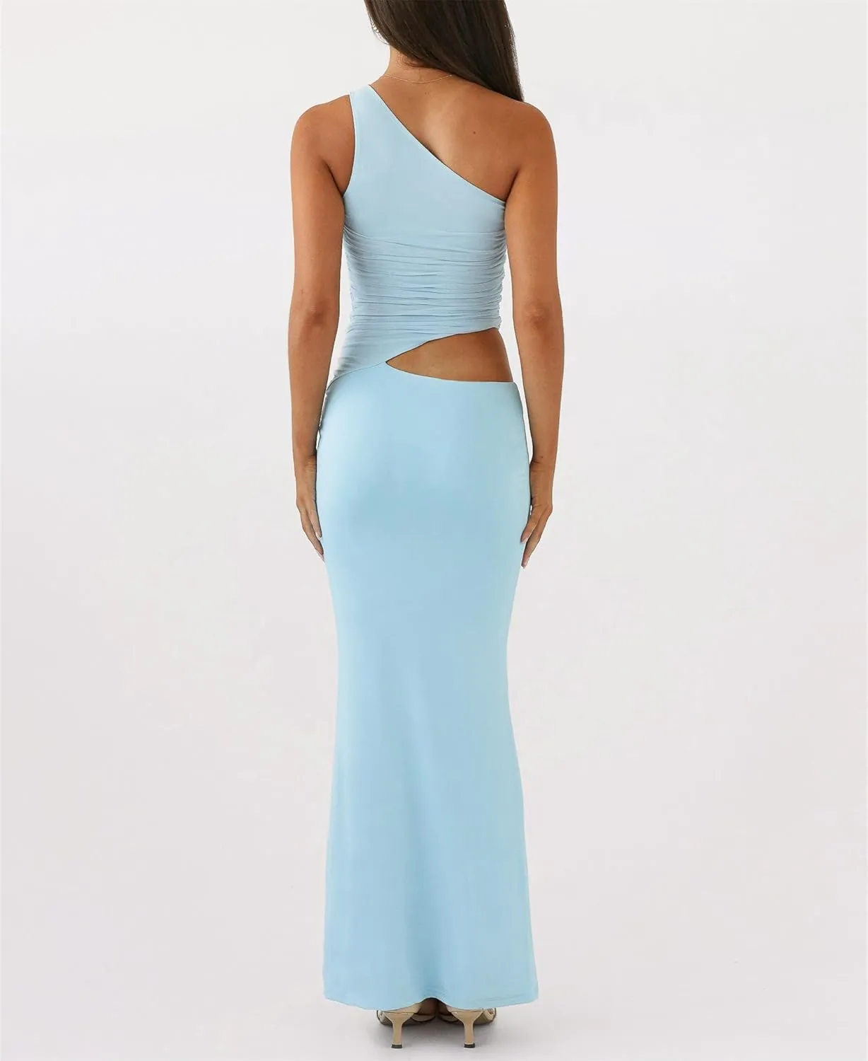 Thopavenoir Women's Sexy Cut Out Maxi Dress Backless Sleeveless Slip Dresses Elegant Bodycon Long Dress Cocktail Partywear
