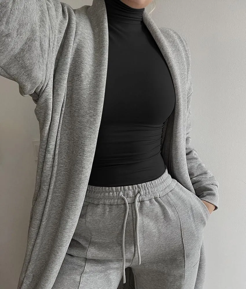 Women's Basic Turtleneck Long Sleeve Tee Shirts Casual Double Layering Going Out Slim Fit Stretchy Tops