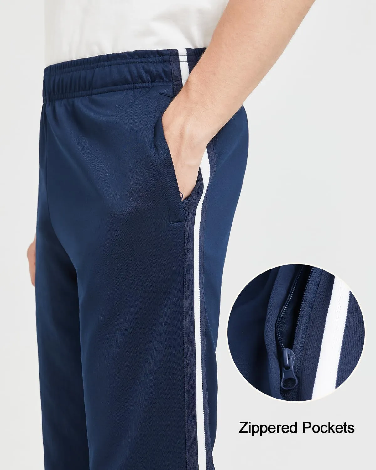 Zylioo Men's Tall Track Pants, Summer Lightweight Athletic Joggers with Zipper Pockets and Cuffs